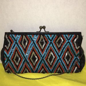 K.C.Malhan clutch purse beads / sequins